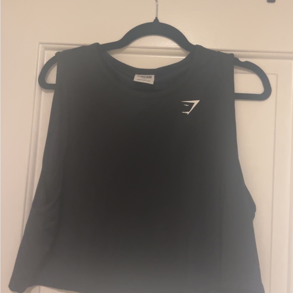 Gymshark Black Muscle Tee Crop Top